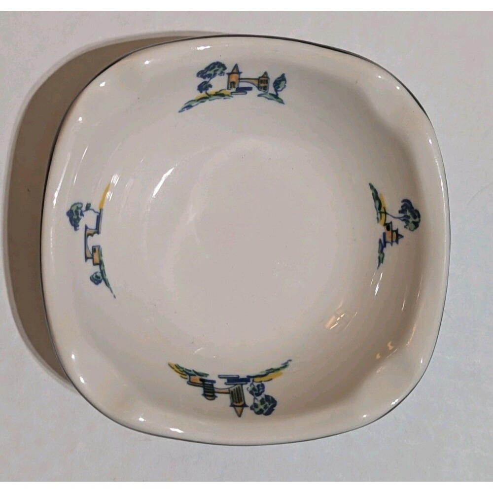 Vintage Syracuse China Old Market Square Hand Painted Small Bowl 17-C 1988